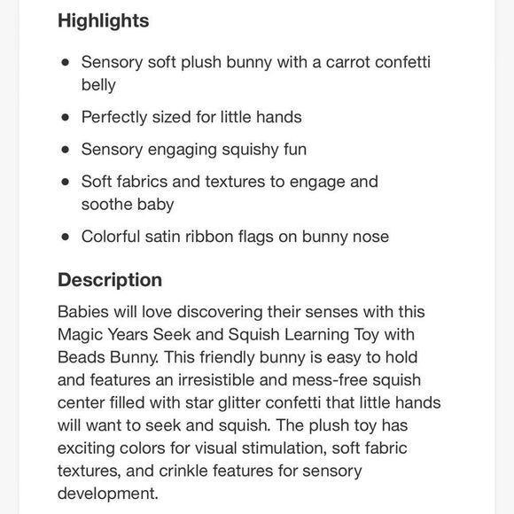 3pk Sensory Toy Easter Bunny plush - Picture 2 of 2